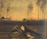 Vincent Van Gogh Landscape at Dusk (nn04) oil painting reproduction